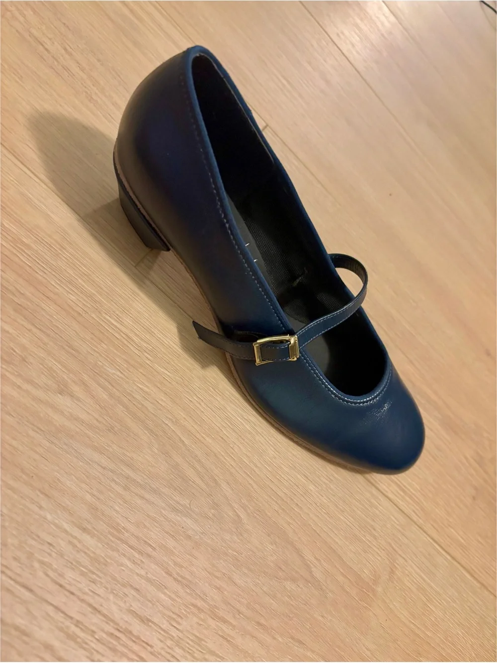 TicTacToes Navy Blue Leather Upper Mary Jane Pumps 1